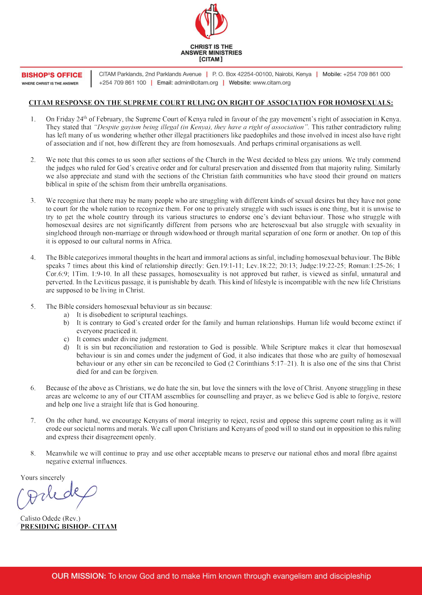 Our position on the recent Supreme Court ruling on gayism.