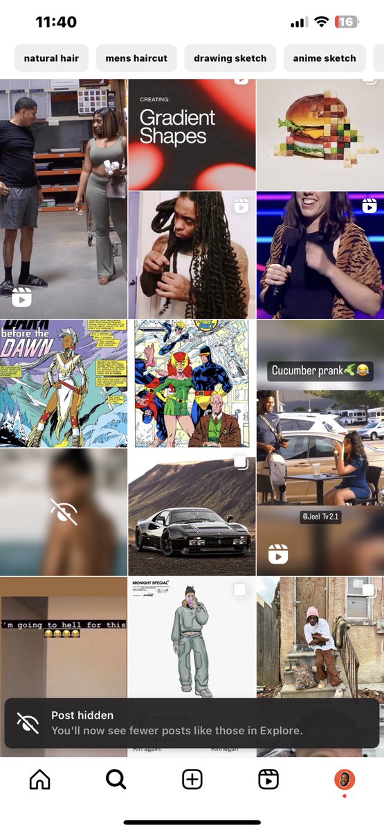 briankofiholli's tweet photo. My IG explore was filled with 🍑🍑🍑 after a day of clicking ‘not interested’, it’s not full dbz, comics, food, design, haircuts and fashion and general jokes https://t.co/9uB0mVWppr