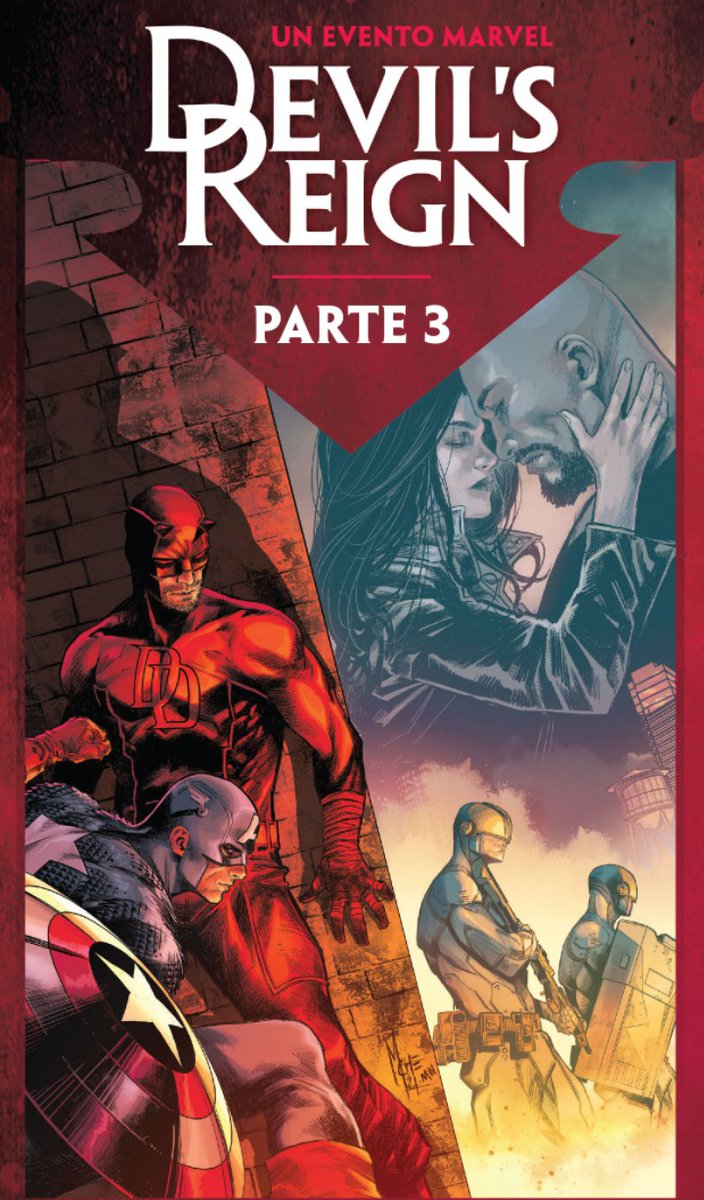 PCulpables's tweet image. Tras el volumen 6 y antes de 7 de #Daredevil llegó el crossover #DevilsReign una especie de Civil War pero centrada en Nueva York donde Kingpin ilegaliza a los superhéroes. Arranca floja y se siente muy similar a la original pero luego despega hasta un apoteosico final 👇