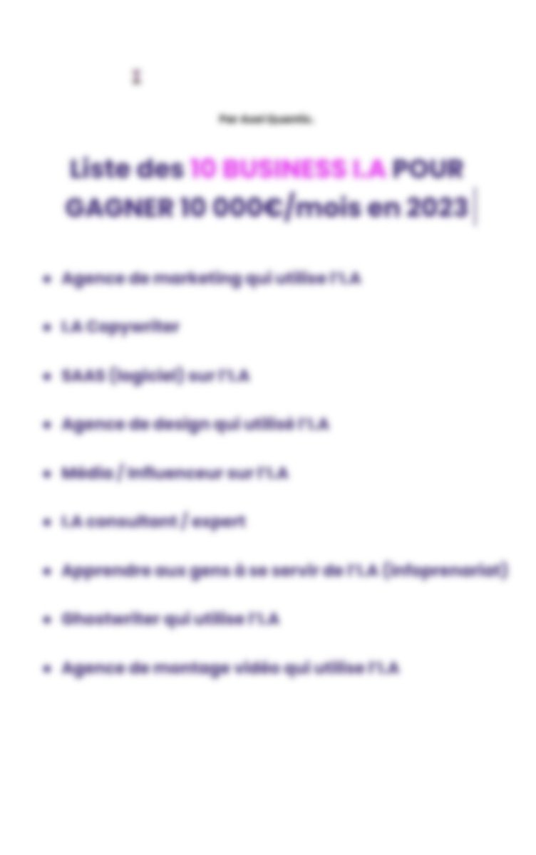AxelQuantic's tweet image. LA LISTE DES 10 MEILLEURS BUSINESS I.A À LANCER EN 2023 POUR FAIRE 10 000€/mois.

Les premiers à saisir ces opportunités vont gagner gros !

Pour recevoir la liste : 

RT
Commente "BIZ"
je t'enverrai un DM ! 
DISPO 48H