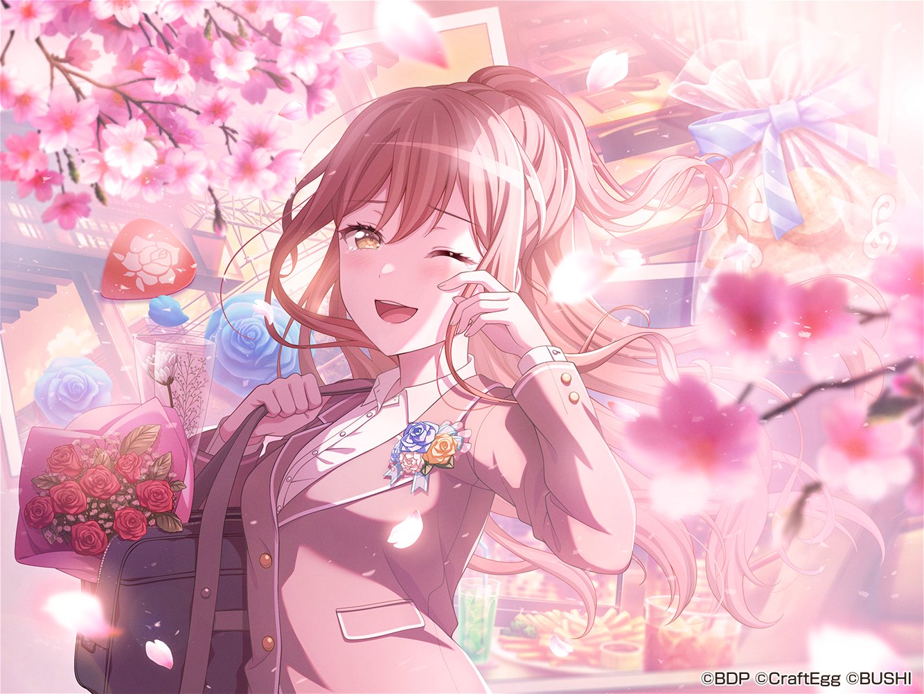 バンドリ 卒業式記念 ブロマイド　Roselia 湊友希那　今井リサ コメント バンドリ 卒業式記念 ブロマイド Roselia 湊友希那 今井リサ