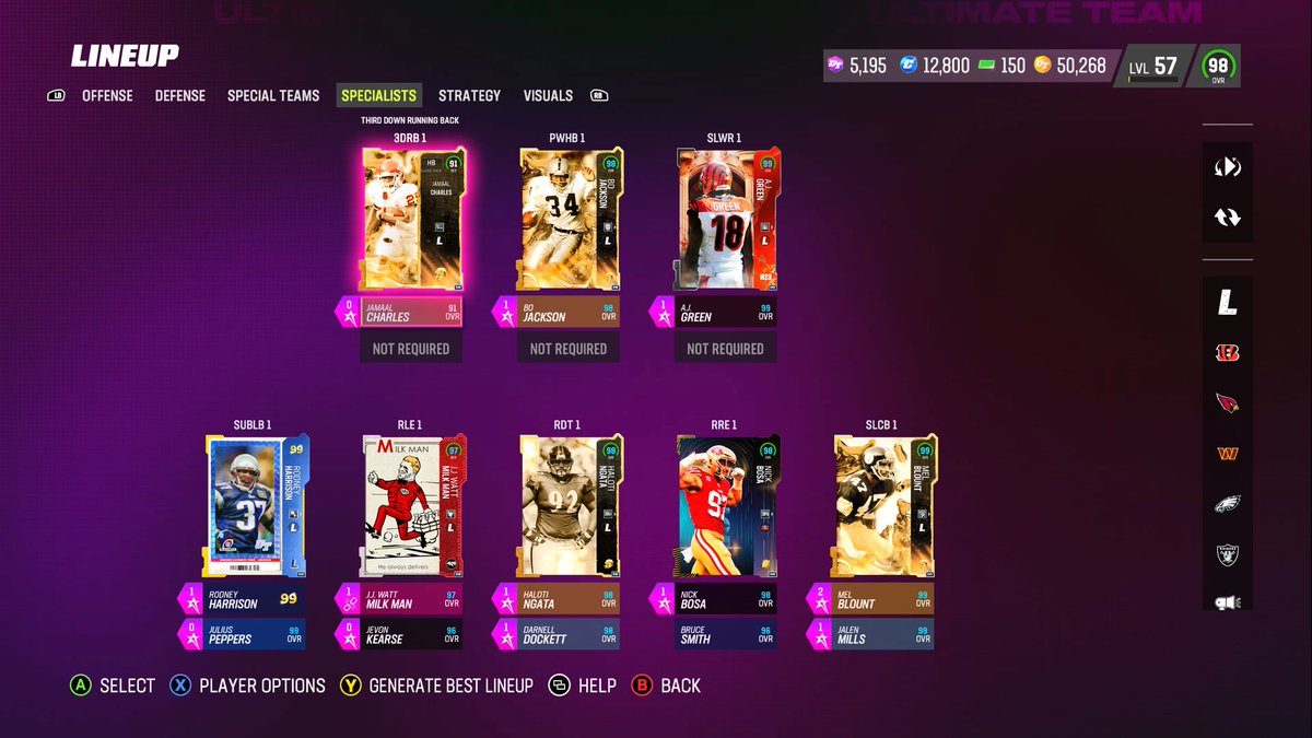 God squad just creepin along nicely…still don’t know how I’m not 99s across the board but hey here we are #mut #MaddenNFL23 #NFL #legends #themeteam