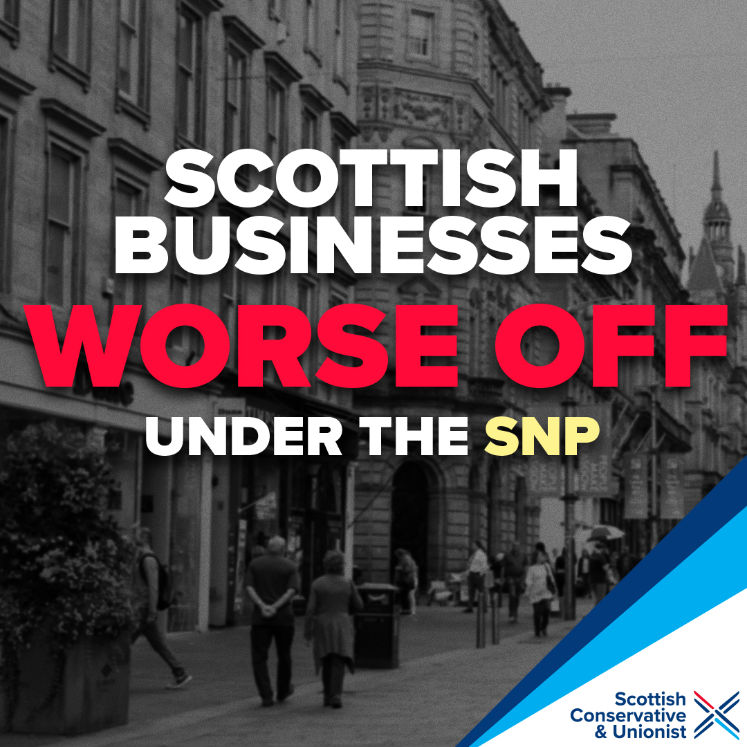 John Swinney chose not to offer the same 75% rates relief to Scottish businesses as the rest of the UK– despite being given the money to do so by the UK Government.

This is typical of the anti-business atmosphere under the SNP-Green Government.