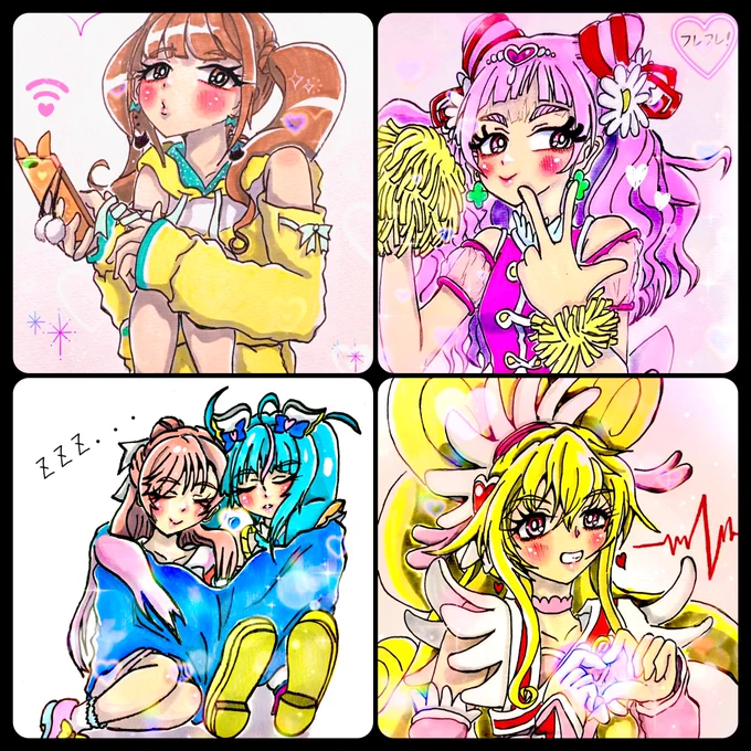 今月は前半に頑張っといて良かった!!
来月もやれたらやるの精神

#今月描いた絵を晒そう
#precure 
#プリキュア
#イラスト https://t.co/IzlyhQHR7i 