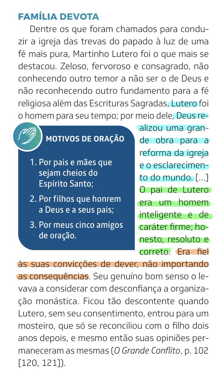 “Os pais de Lutero tinham grande cuidado com a educação dos filhos. Esforçavam-se para instruí-los no conhecimento de Deus e na prática das virtudes cristãs.” EGW
#10DiasDeOração
#Ame A Volta do Senhor