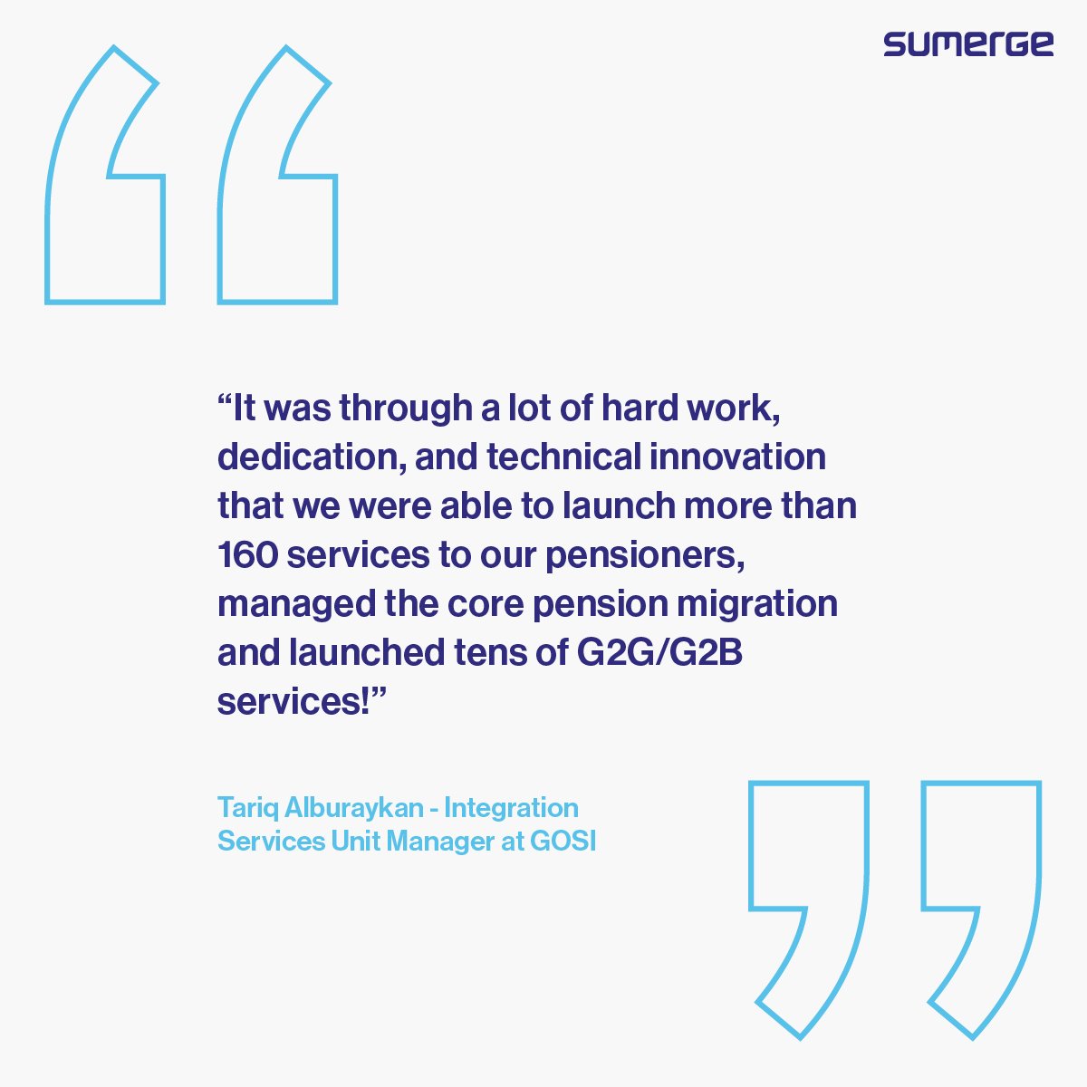 Sumerge's tweet photo. A collaboration between #Sumerge and @SaudiGOSI, previously PPA, benefiting an entire Kingdom. Check what Tariq Alburaykan - Integration Services Unit Manager at GOSI - had to say about the journey. 
Stay tuned for the full success story!
#integration #Digitaltransformation #tech https://t.co/GopbLICOb0