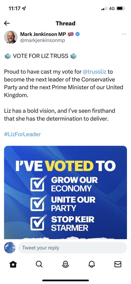 Dan99521150's tweet photo. @markjenkinsonmp You campaigned for someone  to tank the economy 🤯 https://t.co/zMpBSF8pLT