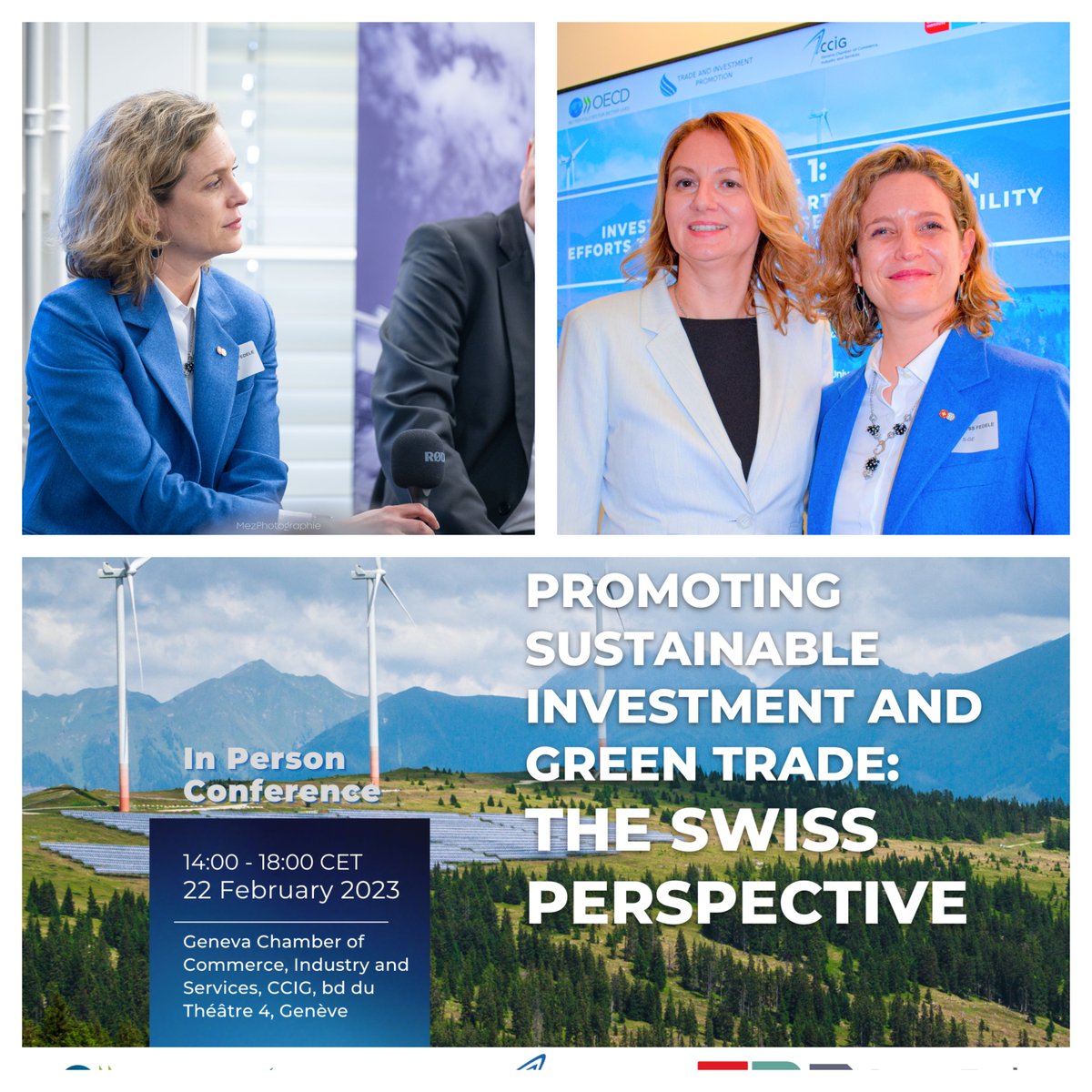 Welcoming <a href="/SWyssFedele/">Simone Wyss Fedele</a>, CEO <a href="/SGE/">Switzerland Global Enterprise</a> at the first <a href="/PromotionTrade/">Trade and Investment Promotion</a> conference ''Promoting Sustainable Investment and Green Trade: the Swiss Perspective''!  <a href="/AnaGrujovic/">Ana Grujovic</a>