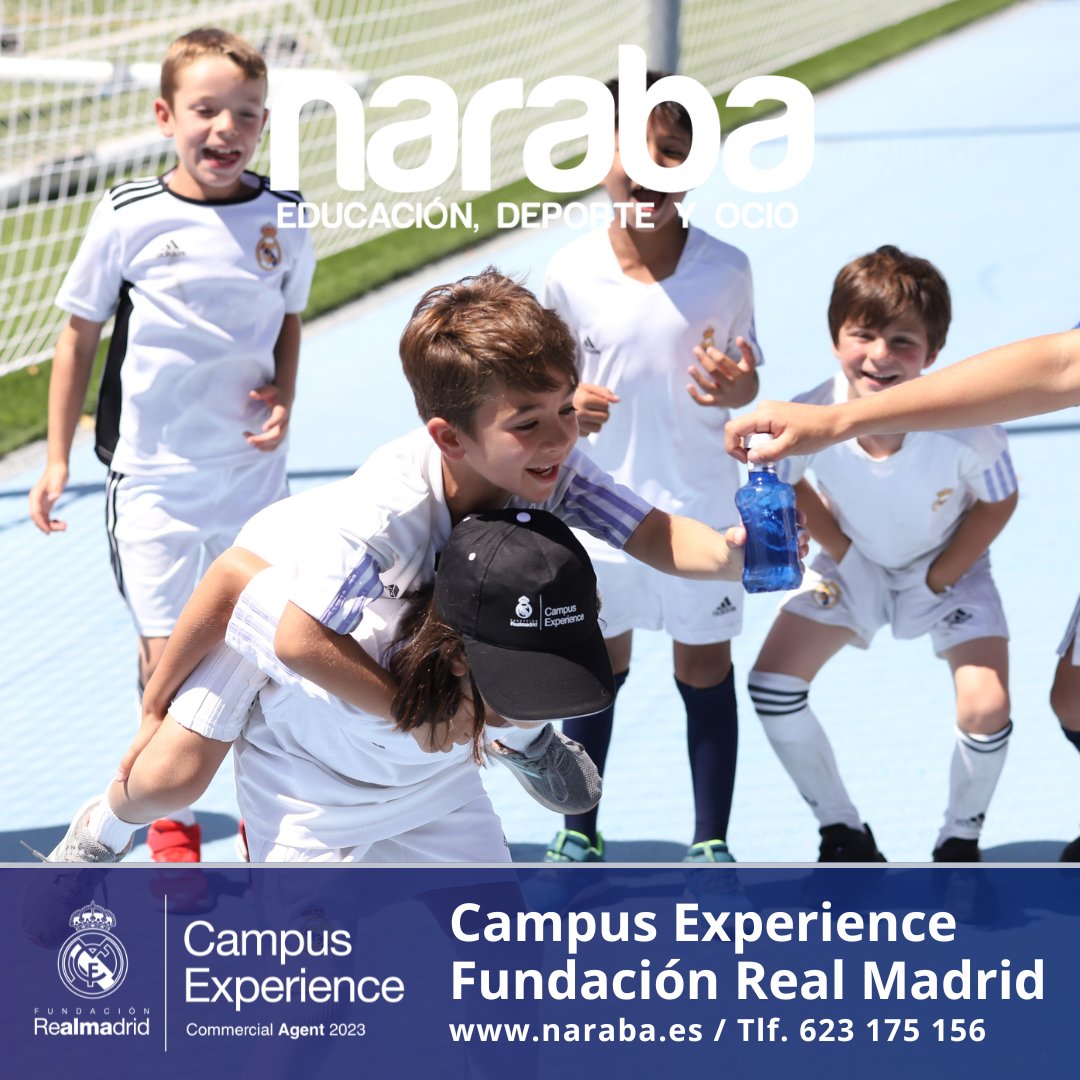 Info_naraba's tweet photo. ¡Deporte, formación, valores y diversión! Campus Experience Fundación Real Madrid desde junio a septiembre 2023.
https://t.co/8QKPKM57kV
#naraba #campusexperience #ciudadrealmadrid #santiagobernabeu #deporte #formacion https://t.co/rQuSjoEZLu