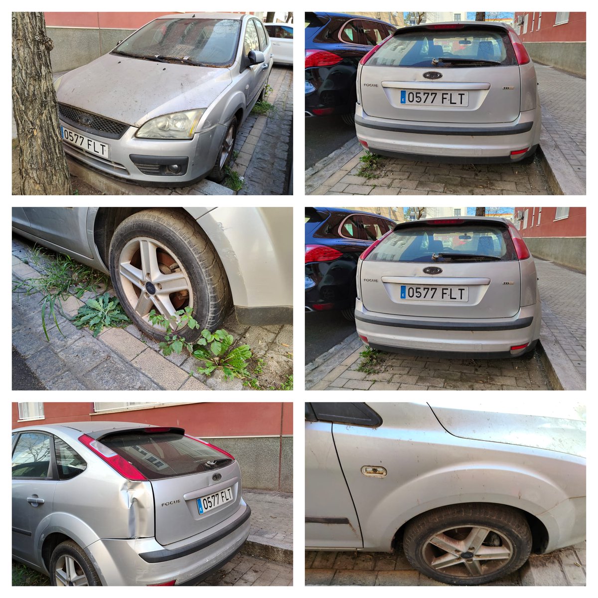 MeryPajaro's tweet photo. ¡Atención!Riesgo de seguridad y salud pública en la calle Estrasburgo cerca del cruce con c/Ntra Señora del Pilar. Coche abandonado, Ford Focus Gris matrícula 0577FLTaparcado durante más de dos años debajo de las ventanas del bloque de viviendas. Adjuntos fotos. 
Riesgos(sigue) https://t.co/LmN3W1ZRHi