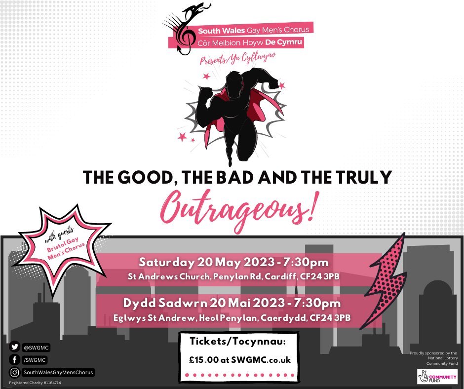It’s our 15th anniversary this year and we’re excited to bring you our latest concert The Good, The Bad and the Truly Outrageous. Tickets available now at ticketsource.co.uk/swgmc/t-yaednzg