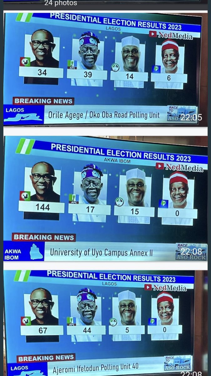 firstladyship's tweet image. Peter Obi can only lose this election, if INEC rig it on behalf of the failures - the APC.

We must thank Arise TV for doing the Lord’s work for us. Obi is clearly in the lead. 🚀