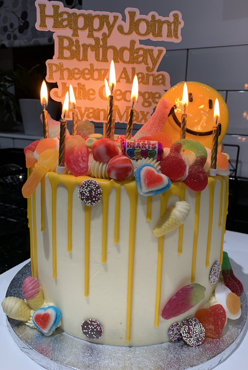 Another cake art creation from the lovely Hannah <a href="/CafeOnTheCop/">Cafe On The Cop</a> 

6 of our birthdays this year already so last night joint dinner celebration &amp; out came this amazing cake!

Thanks Hannah 🎂 xx

#highlyrecommend #supportlocal #supportsmallbusiness #cake 

Happy birthday everyone x