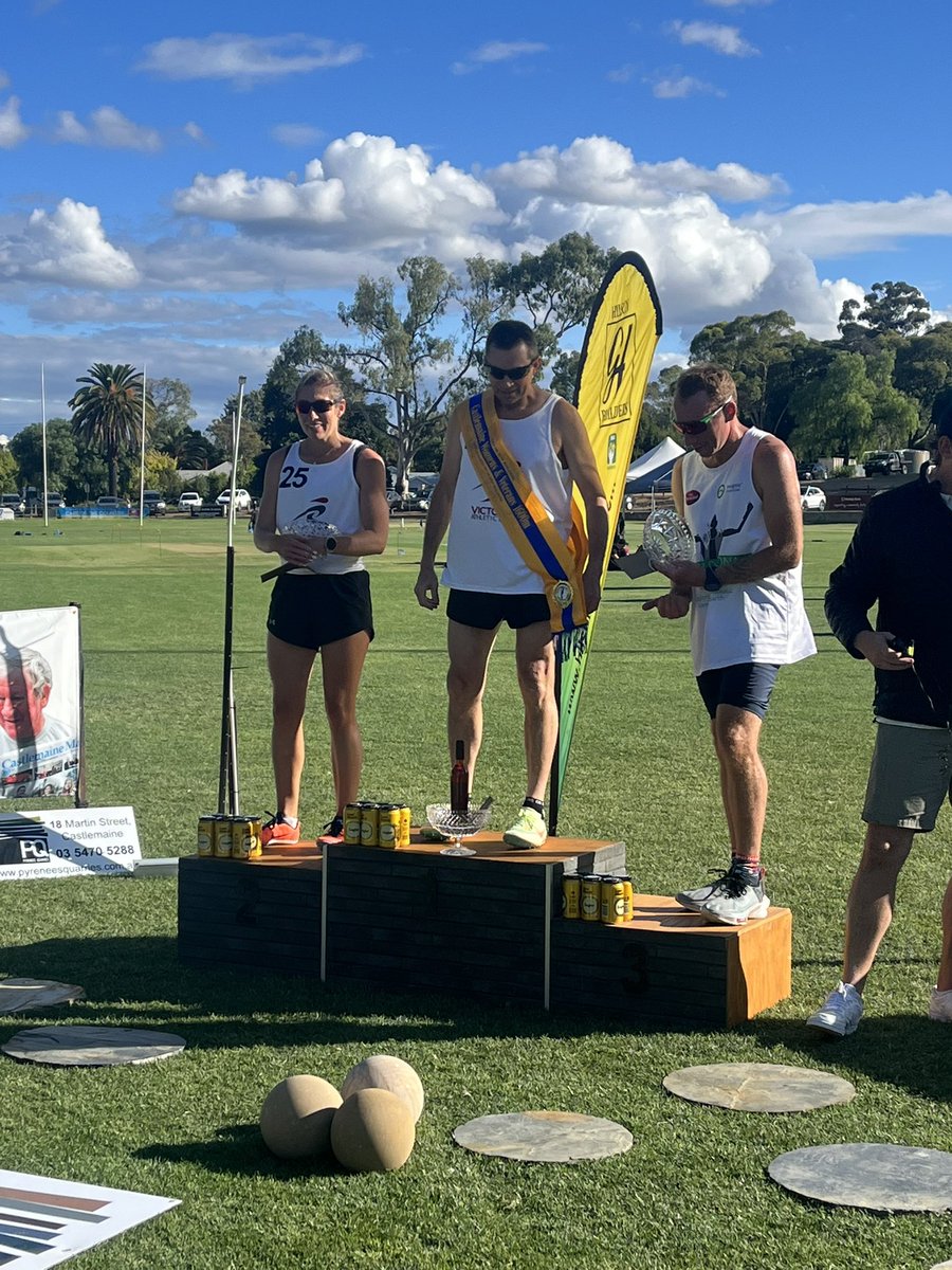 RESULTS: 1600m Women’s and Masters final, won by Mark Tapping. #CastlemaineGift