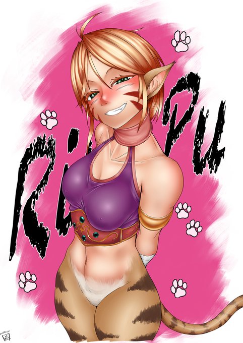 [R-18] 【R-18】寅年で猫の日でにゃんにゃんにゃん【BOF2】 #リンプー #BOF2 #ブレスオブファイア2 #獣耳 #虎耳 #獣人 https://t.co/2nITiawKa6 