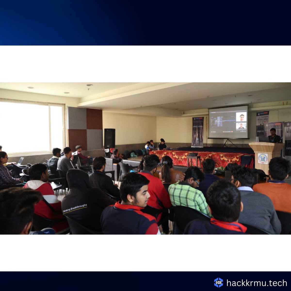 HackKrmu's tweet photo. Learn how to code collaboratively with @Replit Anshul Bhide from Replit shared his insights on collaborative coding at Hackkrmu2. Our participants had a great time learning about Replit's awesome features and how it can help them code better together. https://t.co/H0BWH2bonD