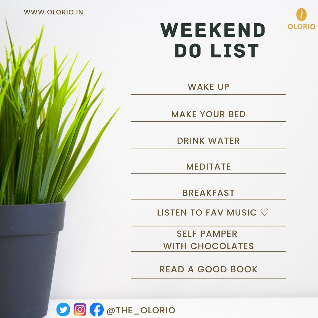 Weekend To Do list 😎
#Olorio #trendy #Weekendvibe #Weekend