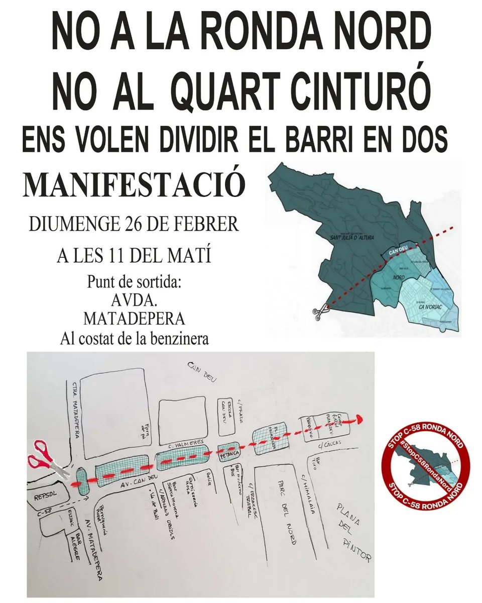 StopC58RndaNord's tweet photo. Avui pot ser un gran dia, un d'aquells dies dels que hi ha un abans i un després.
Avui sortim pel SÍ, pel SÍ a la natura, a l'aire sà i pel SÍ al transport públic.
#NoAlQuartCinturó
#NoALaRondaNord
#STOP58
#StopC58RondaNord
#AturemEl4tCinturó https://t.co/S1ymikzTcA