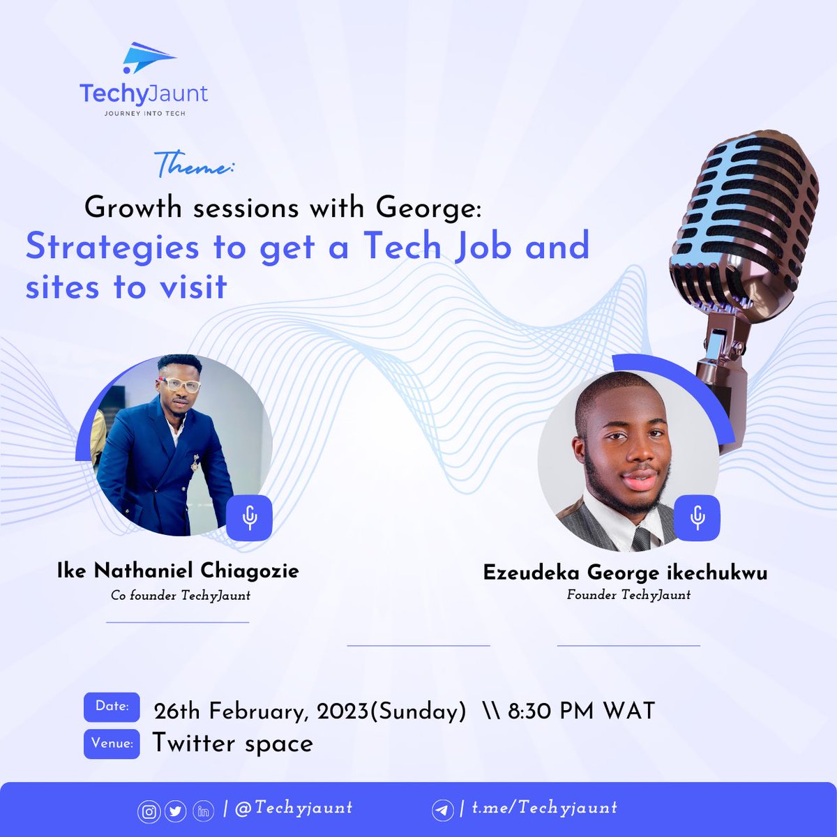 it's today!!

Looking for a new job? Or perhaps your first job ever?

You just have to be a bit different, there are many ways to get a Job. and that’s exactly what we are going to show you here!
*Join us this Sunday at 8:30 PM WAT*

*set a reminder* x.com/i/spaces/1eaKb…