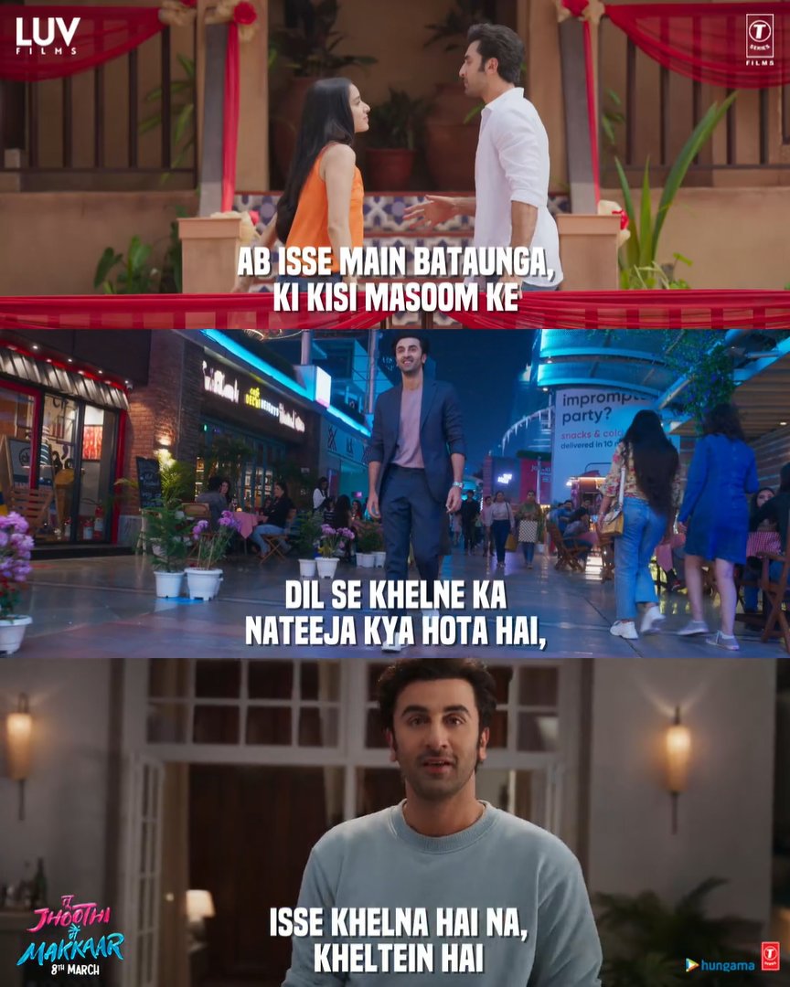 hindiflixbuzz's tweet photo. Ab Makkar bhi apna khel khelega! Game ON!😈💘

#TuJhoothiMainMakkaar in cinemas on 8th March.

#RanbirKapoor #ShraddhaKapoor #luv_ranjan #AnshulSharma #modyrahulmody #gargankur #BhushanKumar #hindiflix #flixbuzz #hindiflixbuzz https://t.co/YUudhwJT3y