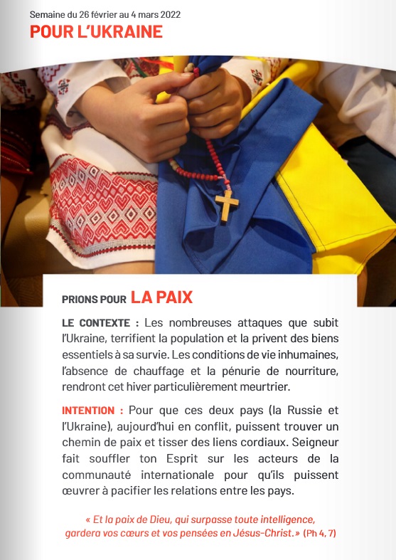 AEDenFrance's tweet image. #Carême🙏VEILLONS &amp;amp; PRIONS avec nos frères chrétiens à travers le monde...
Semaine du 26 Février au 4 Mars 2023 -🙏Prions pour l'#Ukraine 🇺🇦
#careme #40jours #prieres #chretiens #monde #ukraine #AED
