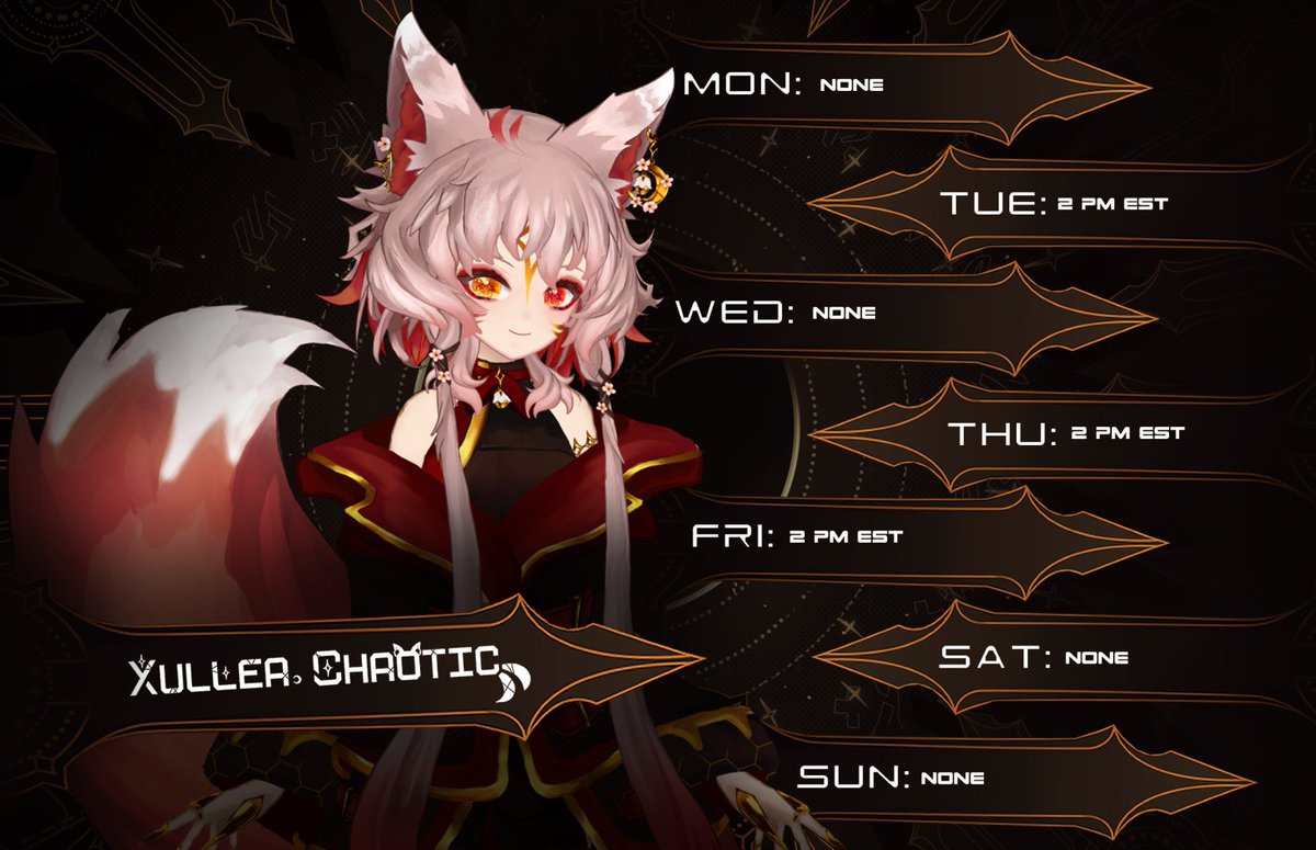 XulleaChaotic's tweet photo. 🌸Here is my Tentative Schedule For the time being!! 🌸

🌸Tuesdays  2 PM EST
🌸Thursdays  2 PM EST
🌸Fridays 2 PM EST https://t.co/DxByI0cnNv