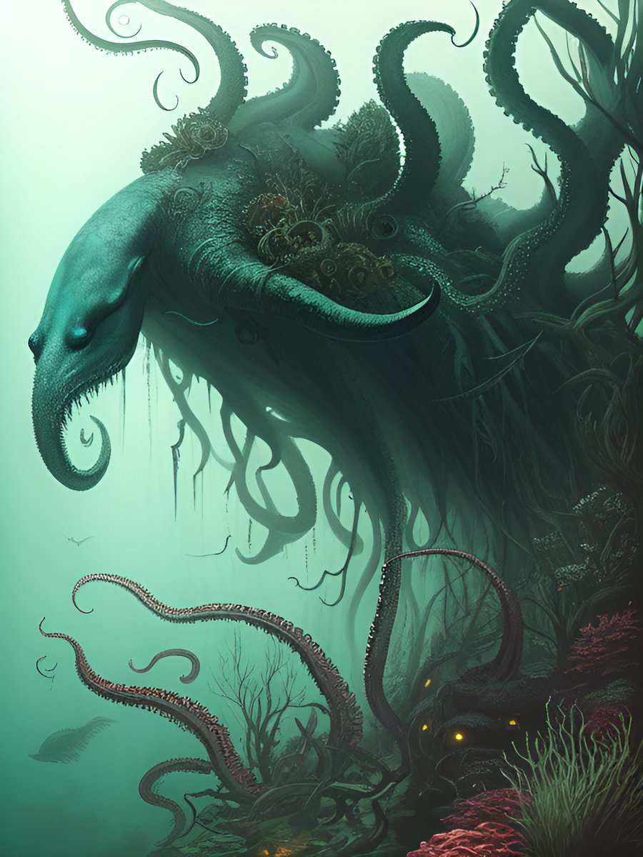 Beast of the Deep - for #AiLust Oceanopolis week - Day 7 - The Sea Monster
#wombot #stablediffusion #AIart #aiartcommunity #scfiart #Fantasy #wombo #wombodream #TheBeastsofAI #surrealart #darkart #ai