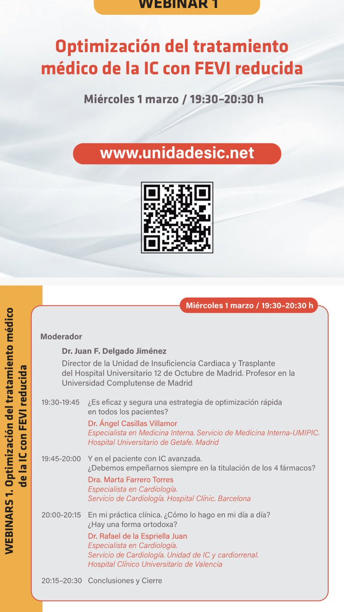 Juan F Delgado (@juanfdelgado1) on Twitter photo No os perdáis la webinar de optimización del tratamiento médico en HFrEF. Miércoles 1 de marzo a las 19:30h. Os esperamos <a href="/MartaFarrero/">Marta Farrero</a> <a href="/secardiologia/">Soc Esp Cardiología</a> <a href="/rdelaespriella/">Rafael de la Espriella</a> <a href="/hospital12Oct/">Hospital 12 Octubre</a> <a href="/Cardio_H12O/">Servicio Cardiología Hospital 12 de Octubre</a> <a href="/ICardiacaSEC/">Asociación Insuficiencia Cardiaca</a> No os perdáis la webinar de optimización del tratamiento médico en HFrEF. Miércoles 1 de marzo a las 19:30h. Os esperamos <a href="/MartaFarrero/">Marta Farrero</a> <a href="/secardiologia/">Soc Esp Cardiología</a> <a href="/rdelaespriella/">Rafael de la Espriella</a> <a href="/hospital12Oct/">Hospital 12 Octubre</a> <a href="/Cardio_H12O/">Servicio Cardiología Hospital 12 de Octubre</a> <a href="/ICardiacaSEC/">Asociación Insuficiencia Cardiaca</a>
