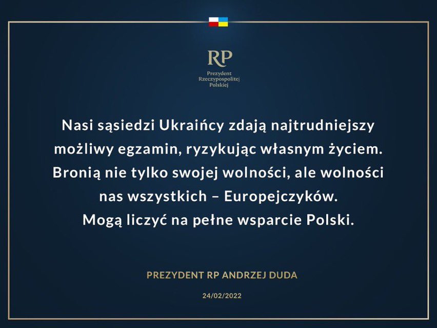Niedawno parokrotnie opowiadałem o ostatnich dniach i godzinach Pokoju. A jak wyglądały działania naszego kraju w pierwszych dniach wojny? Kluczowe dla opisania działań Polski i <a href="/AndrzejDuda/">Andrzej Duda</a> jest słowo „sprawczość”. Sięgnąłem do swoich notatek i archiwum. #THREAD 👇 1/6