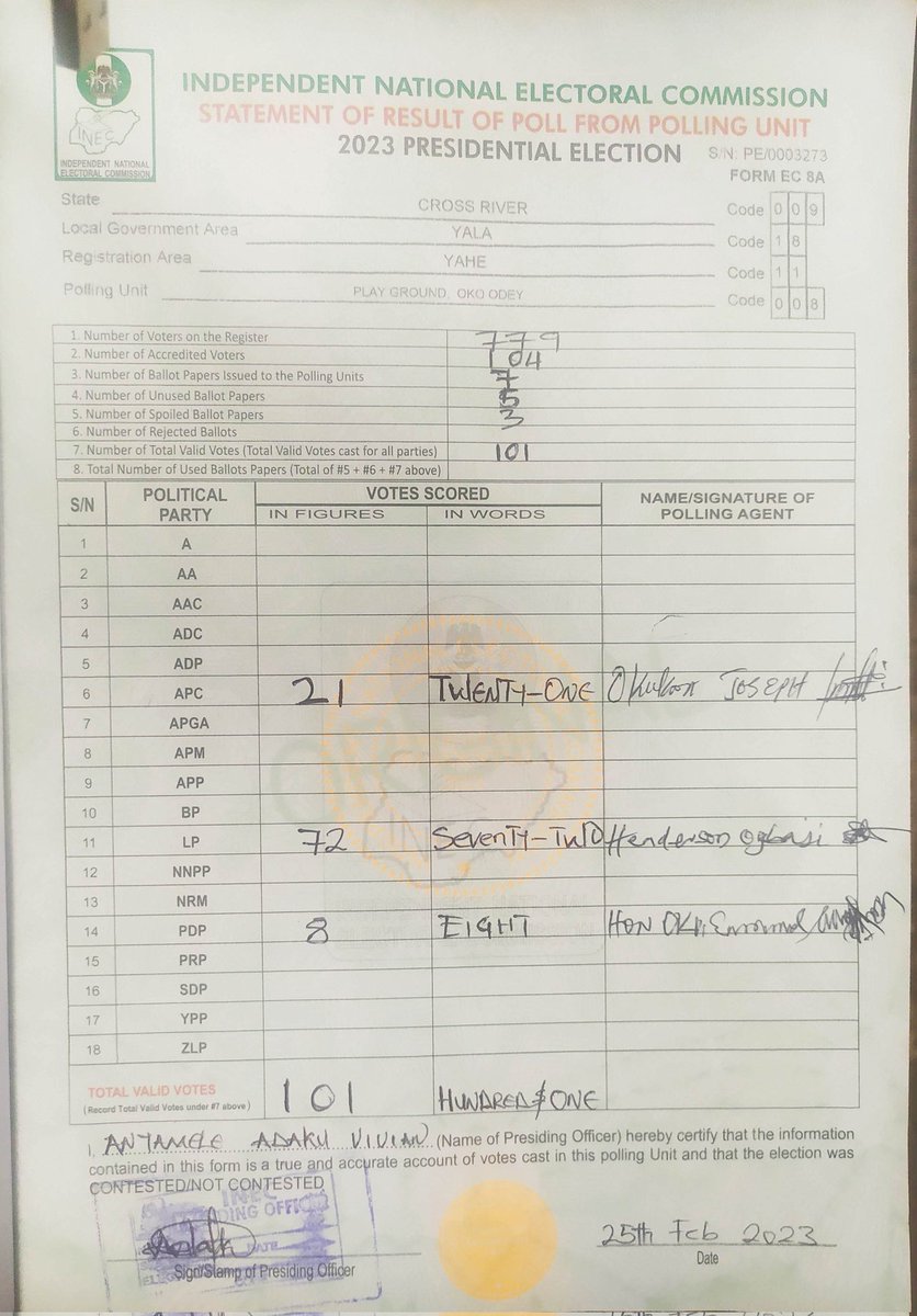 Hendersaint's tweet photo. @inecnigeria, don't tamper with PETER OBI votes. We all have original result copy from our various polling units. https://t.co/rEeUkJNvHv
