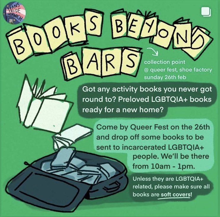 nrwtranspride's tweet photo. Thanks to @QueerFest_Nor for hosting the Community Wardrobe’s first outing yesterday, so many generous donations!! Back at St Mary’s Works today 10-1, grab some new garms, donate your books and help us fundraise for Norwich Trans Pride 2023! https://t.co/Gly9GoEpJj