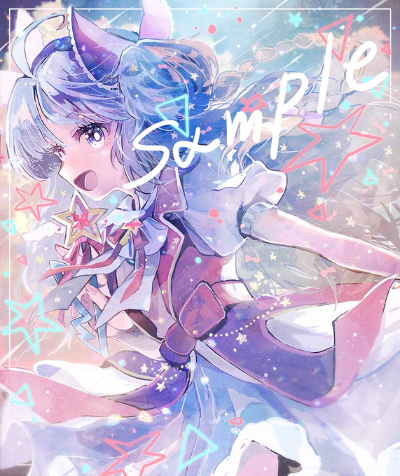 skeb納品しました!ご依頼ありがとうございましたピンクと水色のデザインがとても可愛くて、楽しく描かせていただきました 