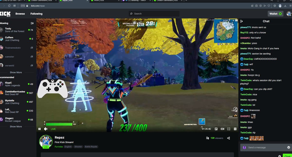 ThatsRepaz's tweet photo. First kick stream and we hit affiliate!!! We got a big raid today too🎉🎉 Appreciate everybody that tuned in and showed love💚💯  @kick @Trainwreckstv https://t.co/ev0cwAJSDq