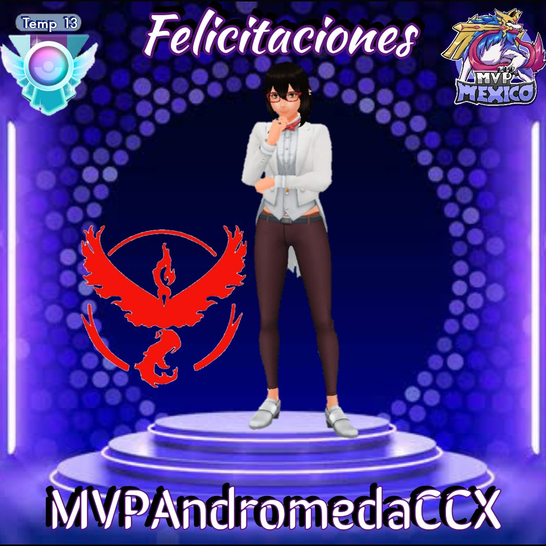 🏆 15° Leyenda MVP México 🏆

Muchísimas felicidades ✨ Lezz ✨ un integrante más del team en conseguir el rango Leyenda de la temporada 13 🤩 Super crack 🤗

MVP❤️
MVPAndromedaCCX 🥳 <a href="/AndromedaCCX/">MVPAndromedaCCX</a>

#PokemonGO #GBL #MVPMéxico