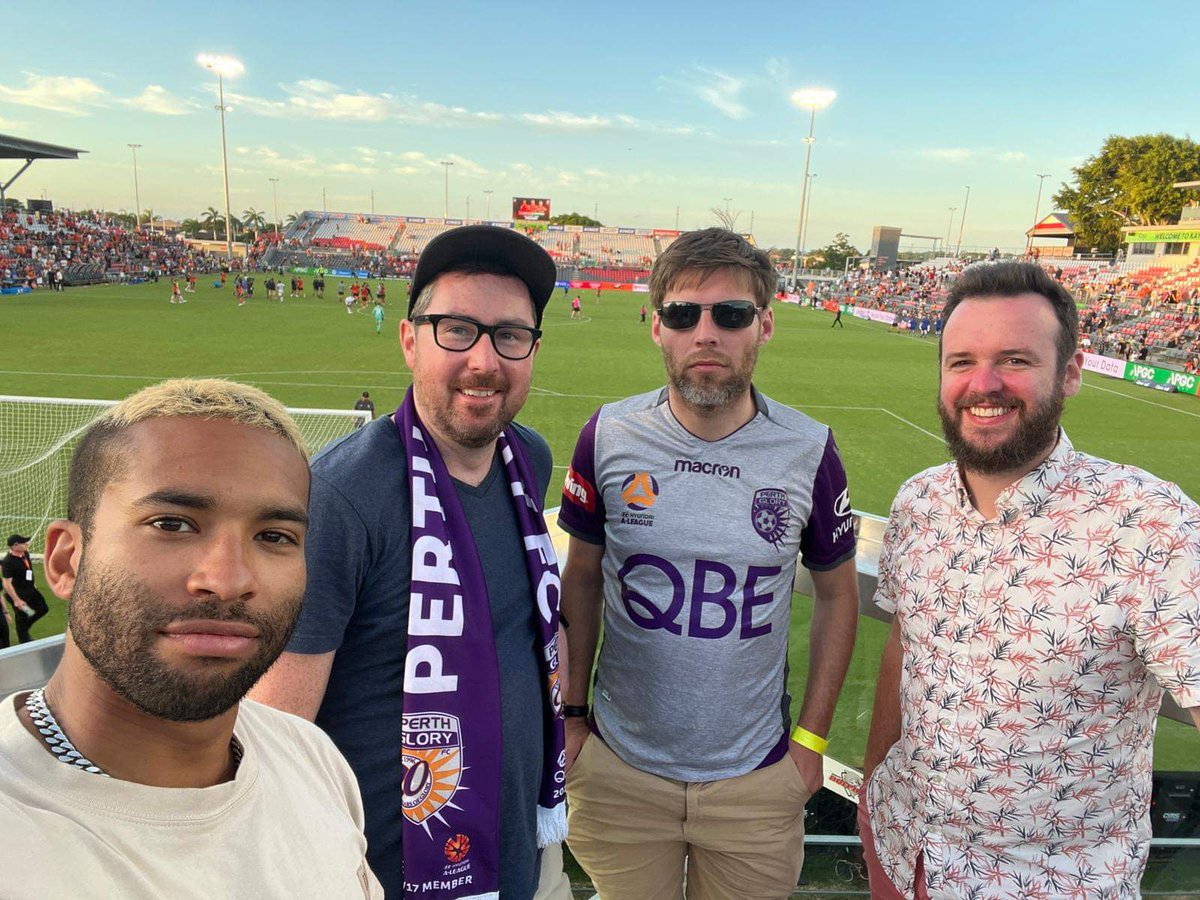 EAusGloryFans's tweet photo. Not the result we were after but a shout out to one of our lads who travelled from Melbourne to cheer on the @PerthGloryFC lads as part of his Bucks do! https://t.co/ZC6ZvDemkB