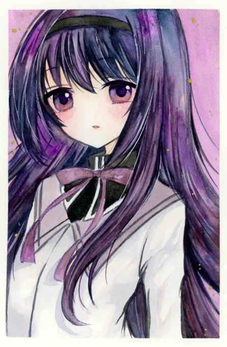 まどマギほむほむ*水彩#illustration #透明水彩 