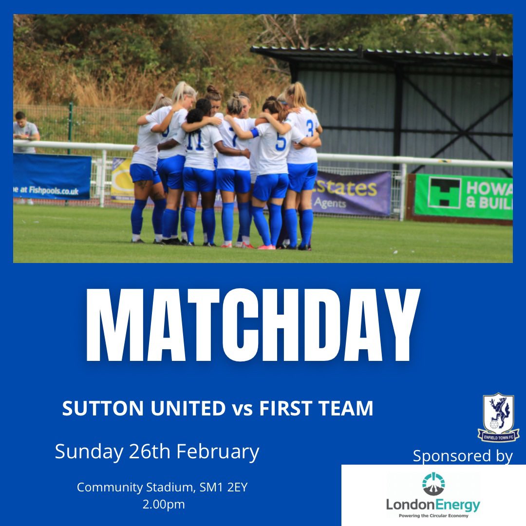 MATCHDAY!

Our first team will travel to <a href="/SuttonUtdWomen/">Sutton United Women F.C.</a> for league action.

First Team 🆚 Sutton United Women (A)
@LSEWomensFl 

🕑2.00pm

📍Community Stadium, SM1 2EY

🎟 Free Entry