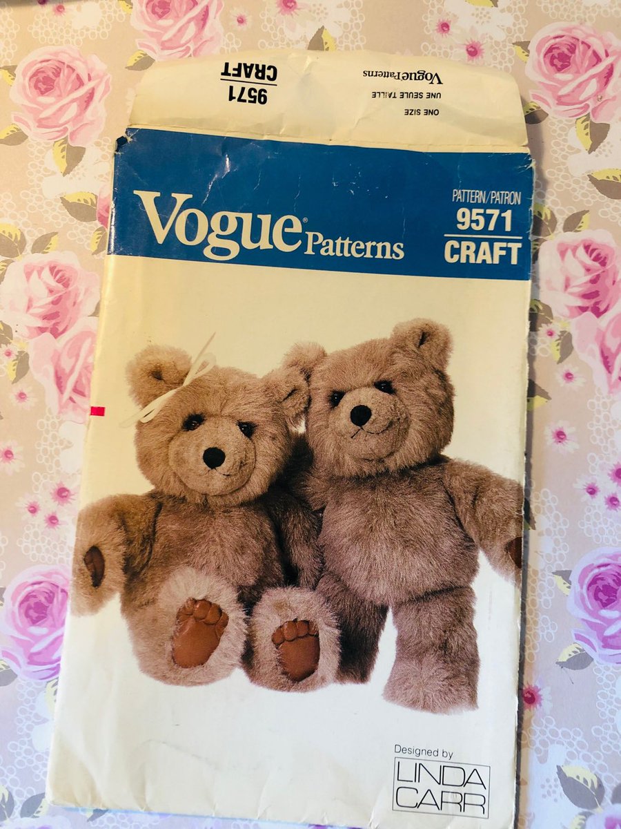WatsonsVintage's tweet photo. What a lovely gift to make for a new arrival. This RARE #Vintage SewingPattern is available in my #etsy shop Uncut #1986 #Vogue #CraftPattern No 9571  for a 'Baby Bear' Designed by Linda Carr - Stuffed Bear 15" Tall -Make a New Baby Gift https://t.co/ZQbquBewht #TeddyBearPattern https://t.co/SBVRTDMO2V