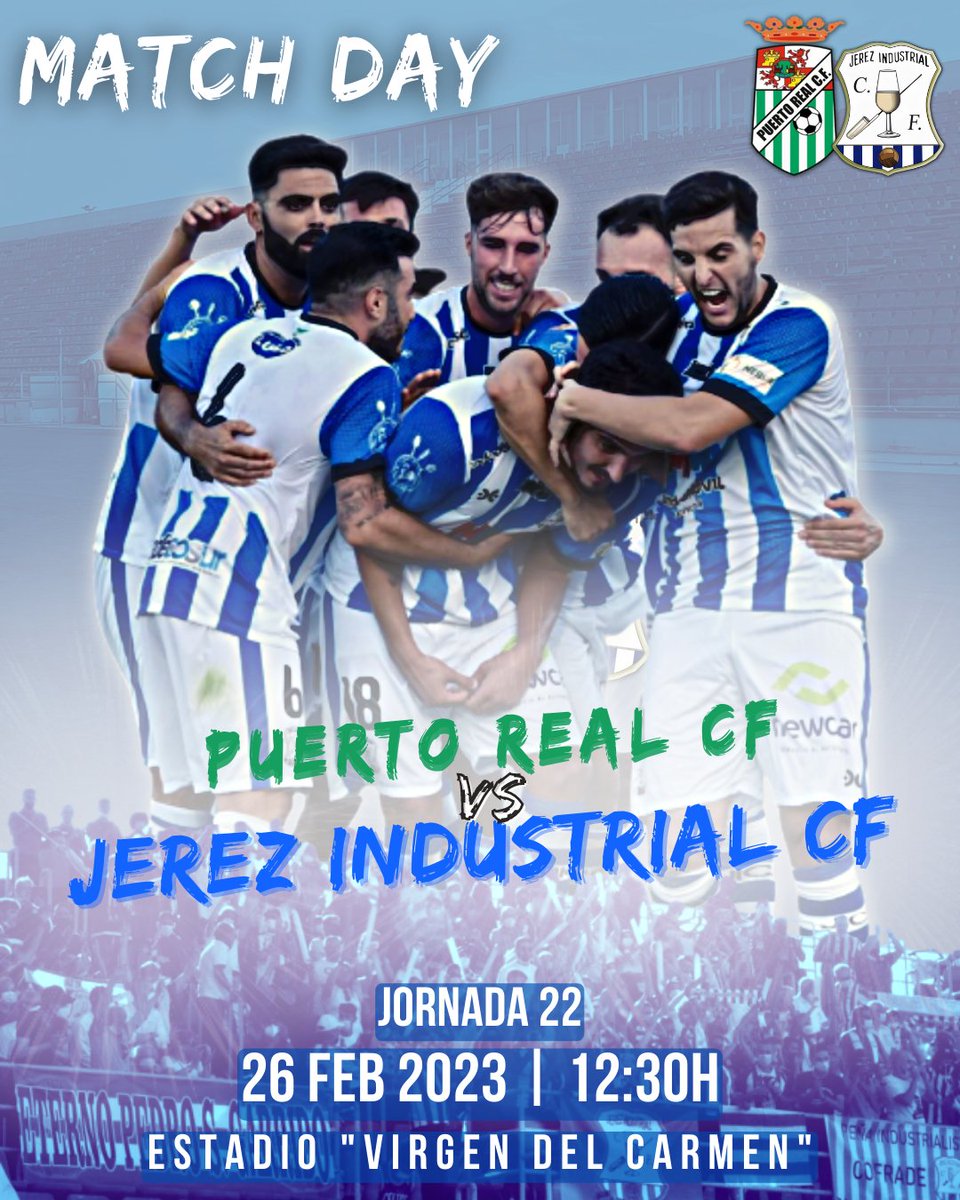 JerezInd_CF's tweet photo. ¡Buenos dias Industrialistas! 💙🤍
¡HOY JUEGA EL JEREZ INDUSTRIAL!
☑️| JORNADA 22
🗓️| Domingo 26 de Febrero
🕓| 12:30 h.
🏟️| Campo de Fútbol "Virgen del Carmen"
🆚| @PRCF1931
#puertorealjerezindustrial
#JICF #ObjetivoVolver #temp2223 #Jornada22 https://t.co/tdLjqIvYnm