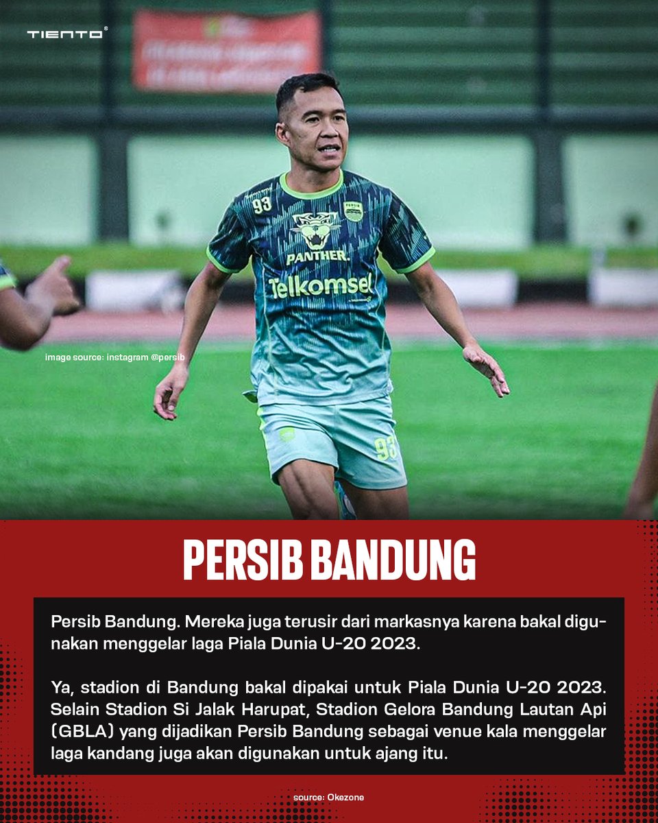 IndonesiaTiento's tweet photo. Gelaran Piala Dunia U-20 sudah menanti!

4 klub ini tidak bisa bermain di kandangnya lantaran stadion mereka akan digunakan sebagai venue Piala Dunia U-20 2023. Kalo pendapat kalian, gimana dengan performa mereka jika tak bertanding di kandang sendiri? Apakah masih bisa https://t.co/r8OqqCJWRl