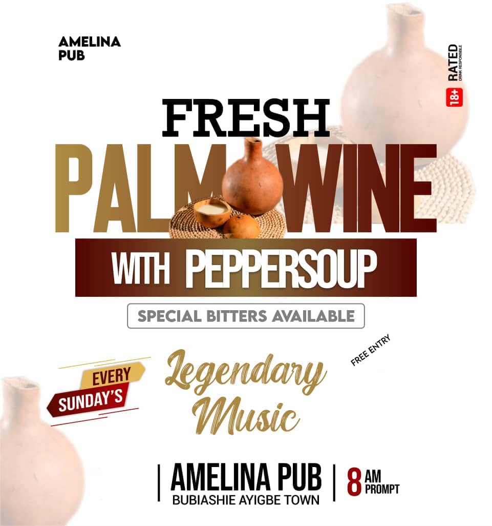 MEStudios4's tweet photo. Wow It's a Beautiful Sunday Morning.  All about **Palm 🌴 Wine Sundays** inside Amelina Pub (Bubiashie Ayigbe Town) with **Sweet Pepper Soup** **Original Taste**💫🥳 https://t.co/41QrAZ5UzA