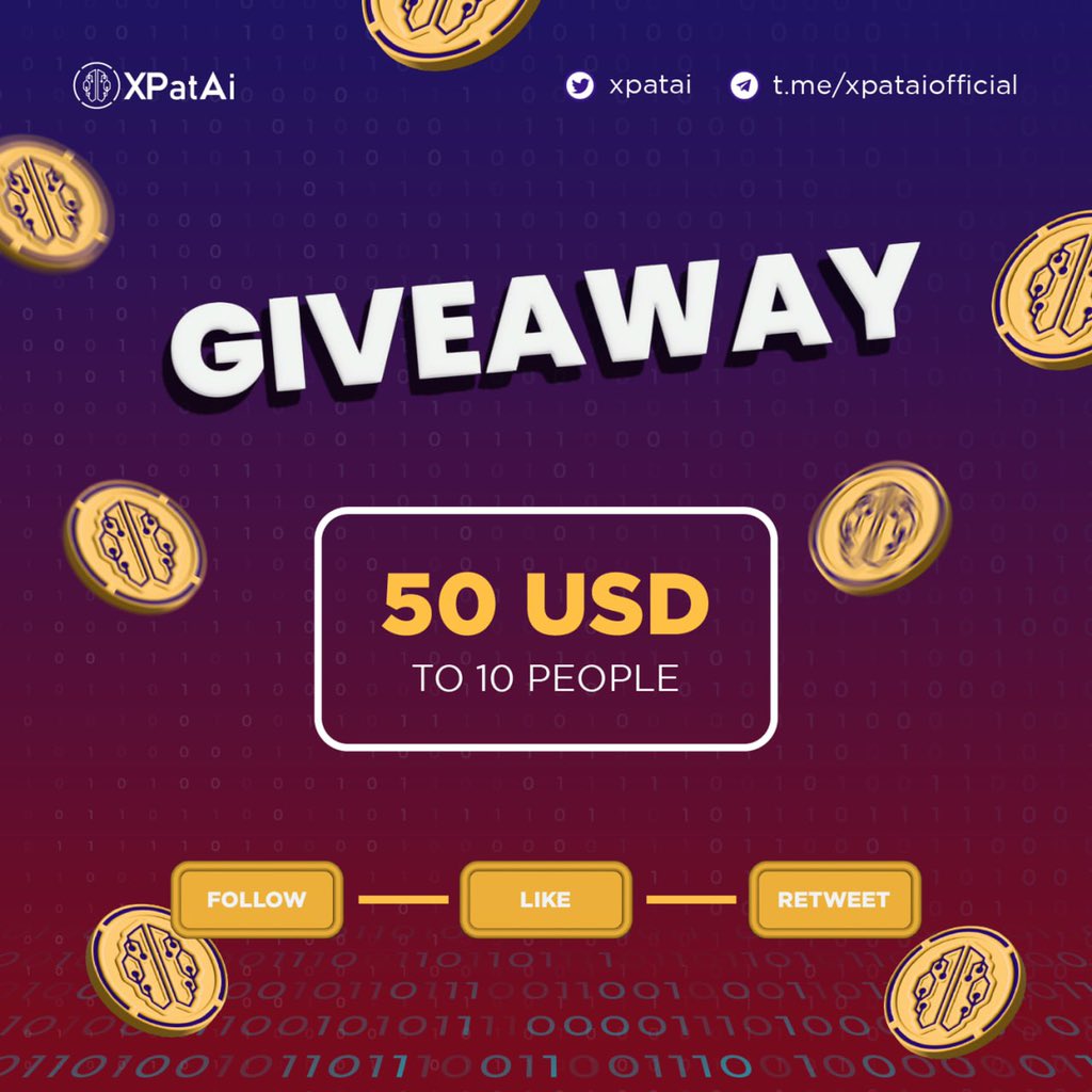 CryptoEnact's tweet photo. π$500 #GIVEAWAY ALERTπ
$50 to 10 lucky winners each!!!
Instruction:
β
Follow @XPatAI
β
Retweet this tweet & tag at least 3 friends
β
Signup via https://t.co/gGvYB4ksOv
#giveaway #cryptocurrency #XPatAI https://t.co/rSGb0TOzKk