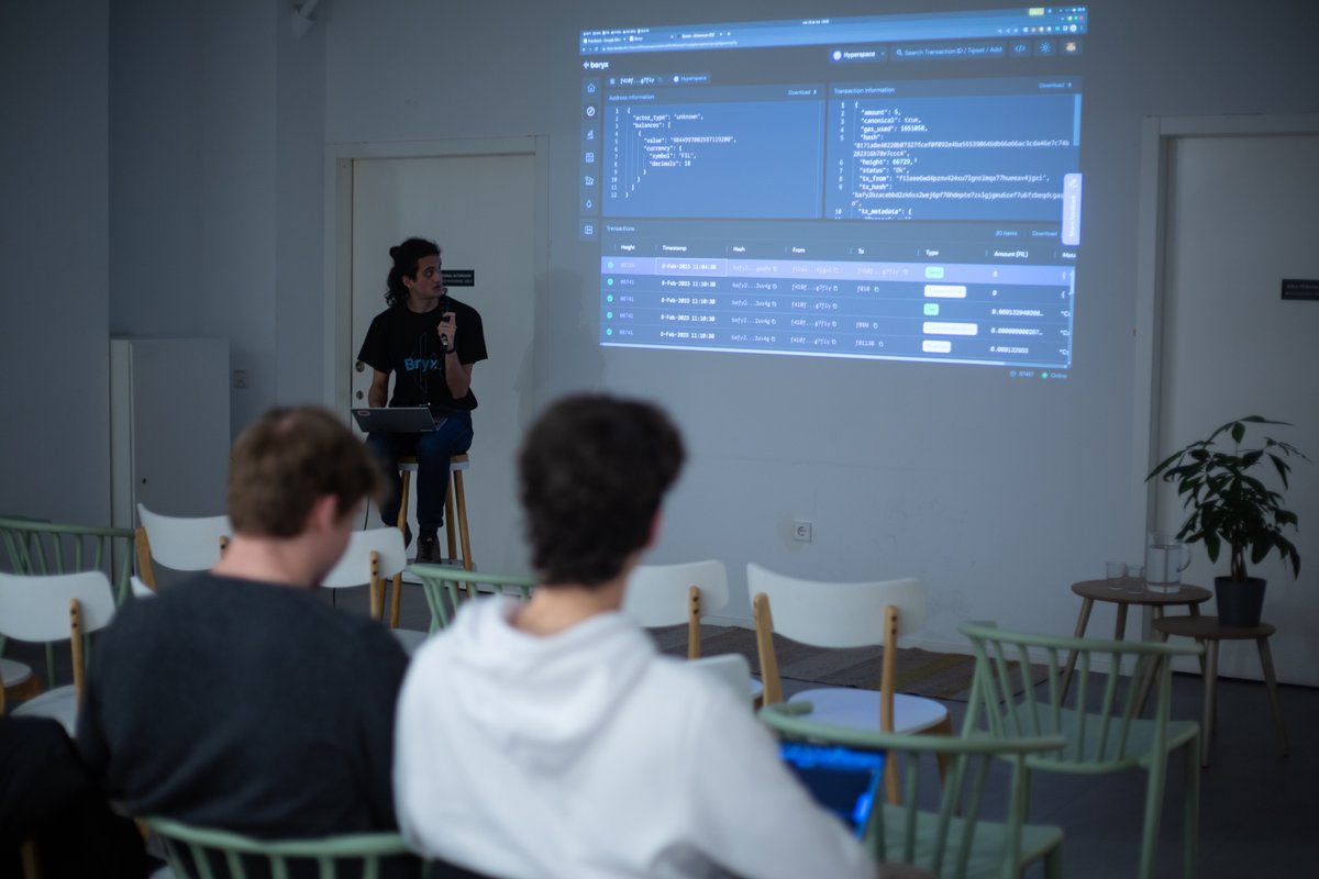 _zondax_'s tweet photo. πShoutout to our presenter @carlosala22 who introduced #FVM during our meetup in Barcelona.
He covered interacting with the Filecoin protocol and introduced the tools that our team has built to support @Filecoin & @FilFoundation:
#SolidityLibraries
#BeryxAPI
#BeryxExplorer https://t.co/RctDzz9lt3