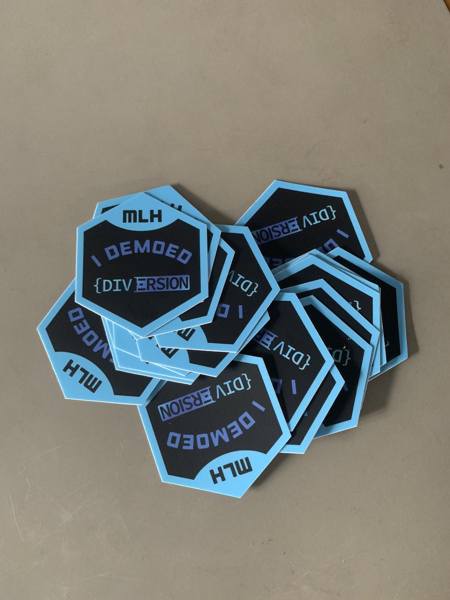 Did you demo at #diversion2k23? 👀 If yes, then our <a href="/MLHacks/">Major League Hacking (MLH)</a> coach will be coming to you anytime soon with these exclusive I DEMOED stickers made for Diversion only!
#mlh