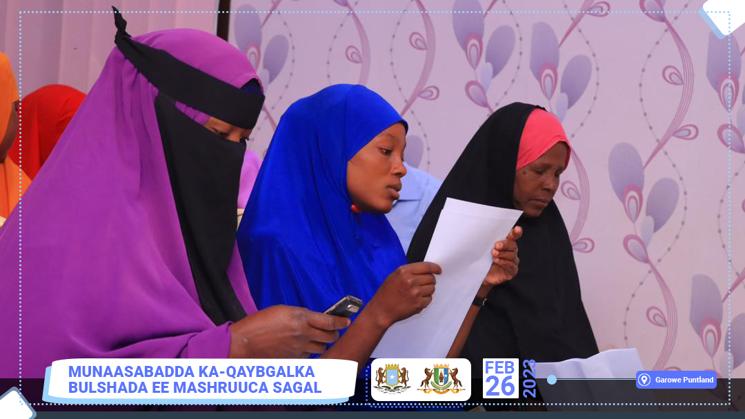 The #Sagal Project community engagement event kicks off in #Garowe, #Puntland, today. In attendance are Federal and Puntland State officials, CSOs, media, beneficiaries and host community members. <a href="/EU_in_Somalia/">EU Delegation Somalia</a> <a href="/DKinSomalia/">Denmark in Somalia</a> <a href="/SwedeninSomalia/">Sweden in Somalia</a> <a href="/Somali_Cash/">Somali Cash Consortium</a>  <a href="/SomaliaMolsa/">Ministry of Labour and Social Affairs</a>.