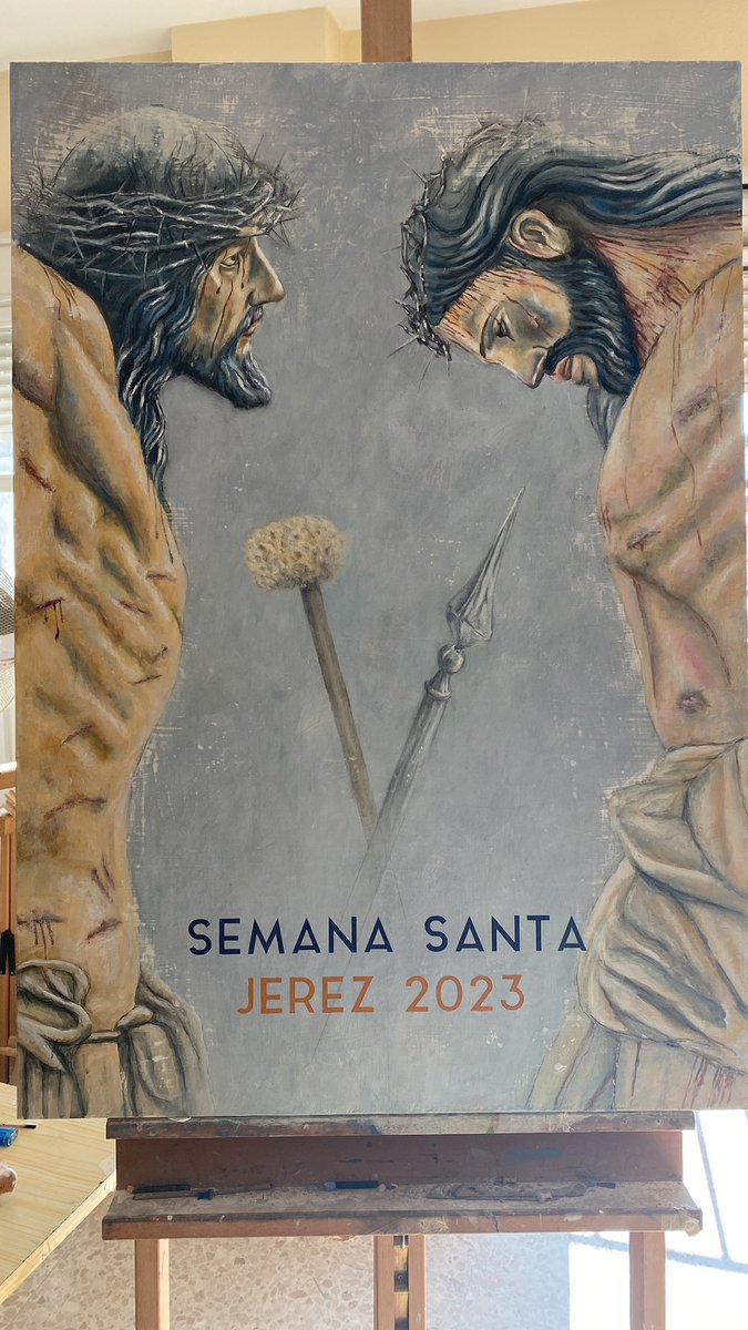 Primer boceto cartel de Jerez 2023.Para los que creen que detrás de cada obra no hay estudio, investigación y semanas de angustia.