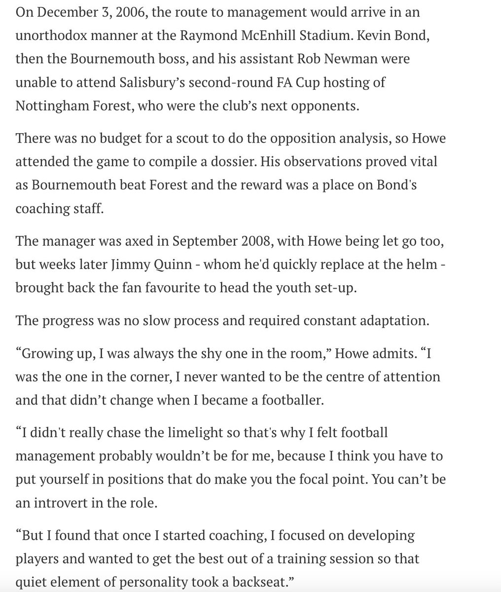 MelissaReddy_'s tweet photo. Considering Eddie Howe never believed management was for him, and started out as an opposition scout before finding himself in charge of Bournemouth - placed 91st out of England's 92 clubs aged 31 - a Cup final at Wembley is some journey. https://t.co/bjAYiqUbFv