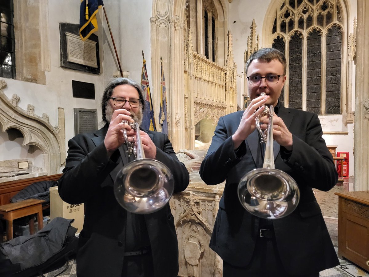 Fabulous musical world tour concert in Yatton last night for Yatton Music Society (yms.org.uk).
The boys even had an opportunity to play these great fanfare trumpets. 
Thanks to everyone that came along. 🙂
