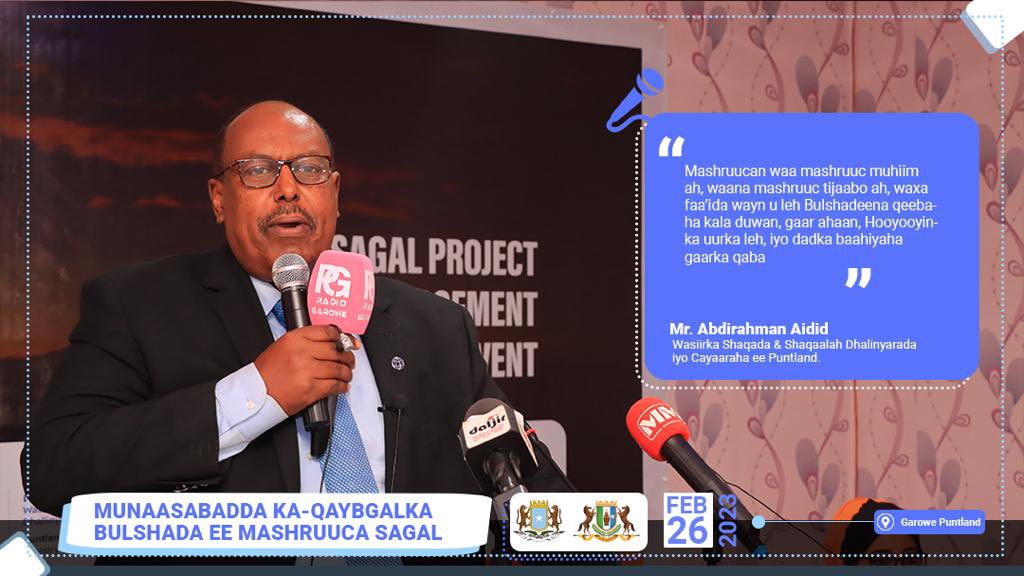 HE Abdirahman Aidid, Minister of @MOLYS_Puntland: “This is a pilot project, yet it is of great benefit to the community, particularly pregnant mothers and individuals with special needs.”