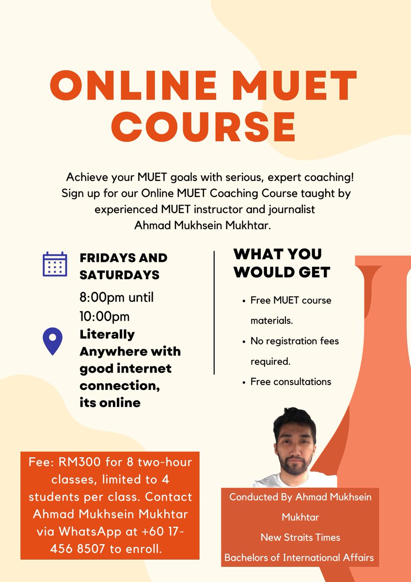 MuetMrSein's tweet photo. ❗️❗️ATTENTION 2023 MUET CANDIDATES❗️❗️
ChatGPT could help you when you're too lazy with college assignments but it's not gonna be there to help you out for MUET :'( 

Don't worry because I'm here to help, hit me up on WhatsApp at 0174568507 to get registered!

Places are limited. https://t.co/jEbVXaiSAf